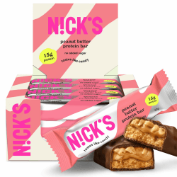 N!CK'S Protein Riegel Erdnussbutter, 12x50g | Ohne Zuckerzusatz, 15g Eiweiß (30%) mit Kollagen, 214 Kalorien, Low Carb, Keto, Ballaststoffen, Glutenfrei, ohne Palmöl Peanut butter 12 x 50 g Angebot bei HelloDeals