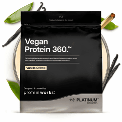 Protein Works | Vegan Protein 360 - Platinum, Vanillecreme, 1kg | Veganes Proteinpulver, Premium 4-Protein-Mix, Omega 3, Elektrolyte, Probiotika, 26 Vitamine & Mineralstoffe, 166 Vorteile Vanilla Crème 28 Shakes (1 kg) Angebot bei HelloDeals