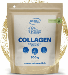 Collagen Pulver - Kollagen Hydrolysat Peptide, Eiweiß-Pulver Geschmacksneutral, Wehle Sports Made in Germany Kollagen Typ 1, 2 & 3 (500g (1er Pack)) - Verpackung kann variieren Angebot bei HelloDeals