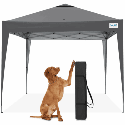 Quictent Faltpavillon 3x3m wasserdicht | Partyzelt, Pop-Up Pavillon, Gartenpavillon, stabil, winterfest, UV-Schutz 50+, Tragetasche inkl, Stahlrahmen Grau Angebot bei HelloDeals