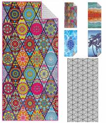 Strandtuch Mikrofaser XXL Strandhandtuch Microfaser Boho 180x90 | Badetuch Strand Handtuch Groß Microfasertuch Strandbadetuch Schnelltrocknendes Leichte Strand Tuch Beach Towel Boho-muster Angebot bei HelloDeals