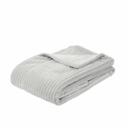 Gözze - Kuschelweiche Wohndecke in Cord Optik, 1620g/Stück, 150 x 200 cm - Silber Angebot bei HelloDeals