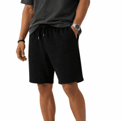 ROSS CAMP Sporthose Herren Kurz - Kurze Hosen Herren, Laufshorts Männer Sommer Baumwolle Jogginghose Fitnesshose Sport Sportshorts Bermuda Shorts Hose Trainingshose Tennishose M Schwarz Angebot bei HelloDeals