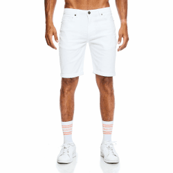 JEEL Herren Kurze Hosen - Slim-Fit Jeans-Shorts - 5-Pocket-Style - Stretch Herren-Shorts - Kurze Hose für Männer - Basic Washed 38W 8-weiß Angebot bei HelloDeals