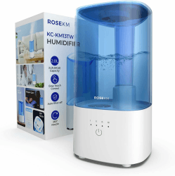 Rosekm Luftbefeuchter für Schlafzimmer, Kaltnebel Ultraschall Humidifier für Kinderzimmer, Pflanzen und Zuhause, besonders leise mit 360°-Düse, automatische Abschaltung, filterlos, Blau 2.0l Blau Angebot bei HelloDeals