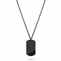 s.Oliver Herren Schmuck – Halskette aus Edelstahl mit Taganhänger – Klassisch, Zeitlos und Symbolisch – Perfekte Geschenkidee schwarz Angebot bei HelloDeals