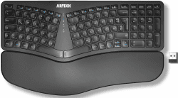 Arteck ergonomisches Split Tastatur mit gepolsterter Handgelenkauflage, 2.4G USB Kabellose Komfortables Split Keyboard mit natürlicher Ergonomie, für Windowscomputer und Laptops Angebot bei HelloDeals