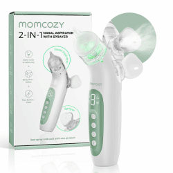 Momcozy BN007 Nasensauger baby elektrisch mit Nasenspray | 4 einstellbare Saugstufen 65 kPa Leiser Betrieb mit nur 43 dB Mit beruhigender Musik USB-C-Ladeanschluss Angebot bei HelloDeals