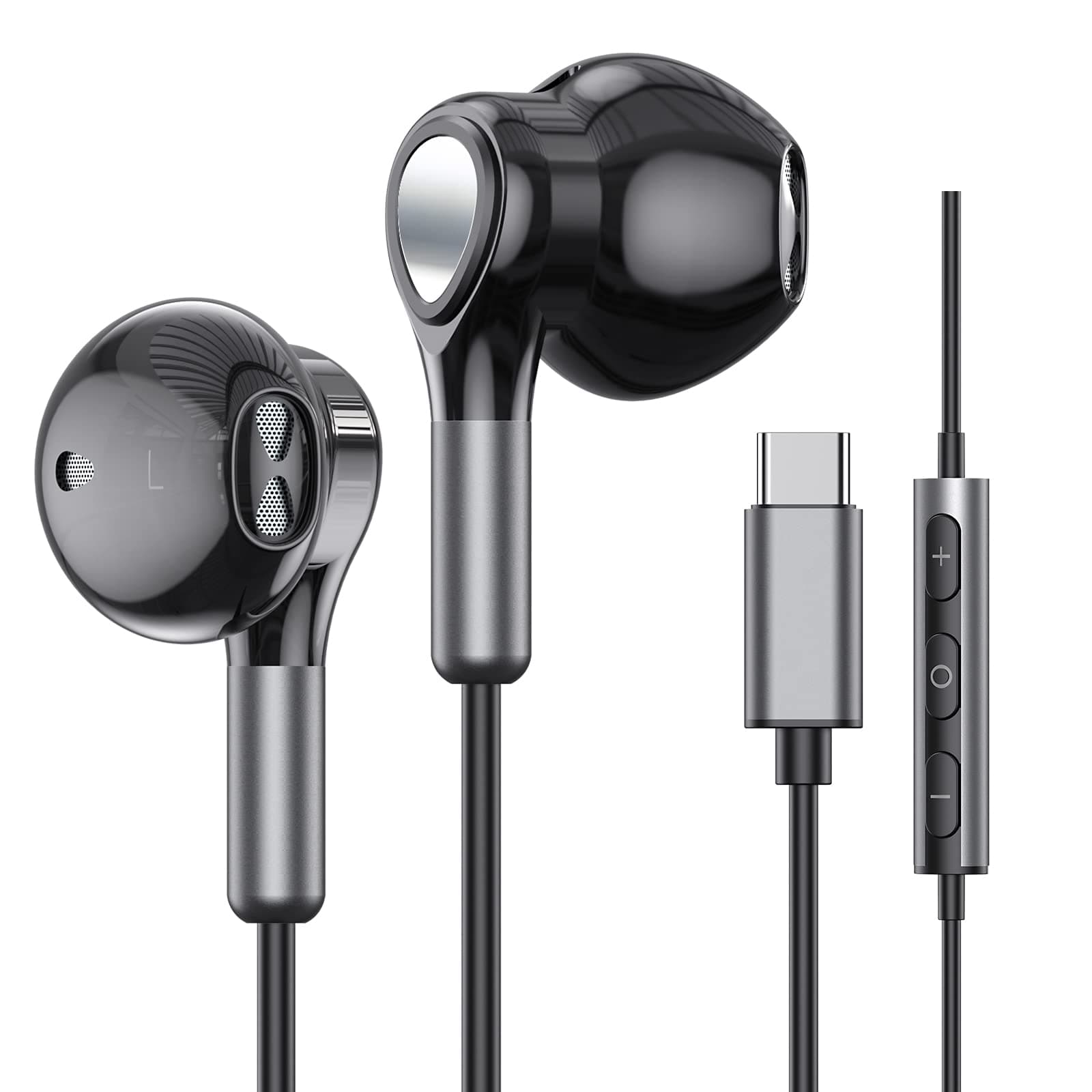 USB C Kopfhörer für Samsung Galaxy S26 S25 S24 S23 S22 S21 A56 A55 Kopfhörer USB C mit Mikrofon In-Ear Kopfhörer mit Kabel Ohrhörer USB Typ C für iPhone 17 16 15 iPad Pro Air 5 Mini 6 Google Pixel 9 Schwarz USB C Angebot bei HelloDeals