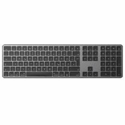 OMOTON Bluetooth Mac Tastatur, Vollformat mit Ziffernblock,QWERTZ, Grau | Wiederaufladbar Kabellos Tastatur mit 3 Bluetooth-Kanäle, für MacBook Air/ Pro/iMac/iMac Pro/Mac mini, Leises Tippen Angebot bei HelloDeals