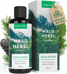 Fjorland Waldnebel BIO Saunaaufguss Zirbe, Fichte, Kiefer und Birke 100 ml - Natürlicher Sauna Waldaufguss mit ätherischen Ölen - Waldduft Sauna Aufgussmittel extra hochdosiert Angebot bei HelloDeals