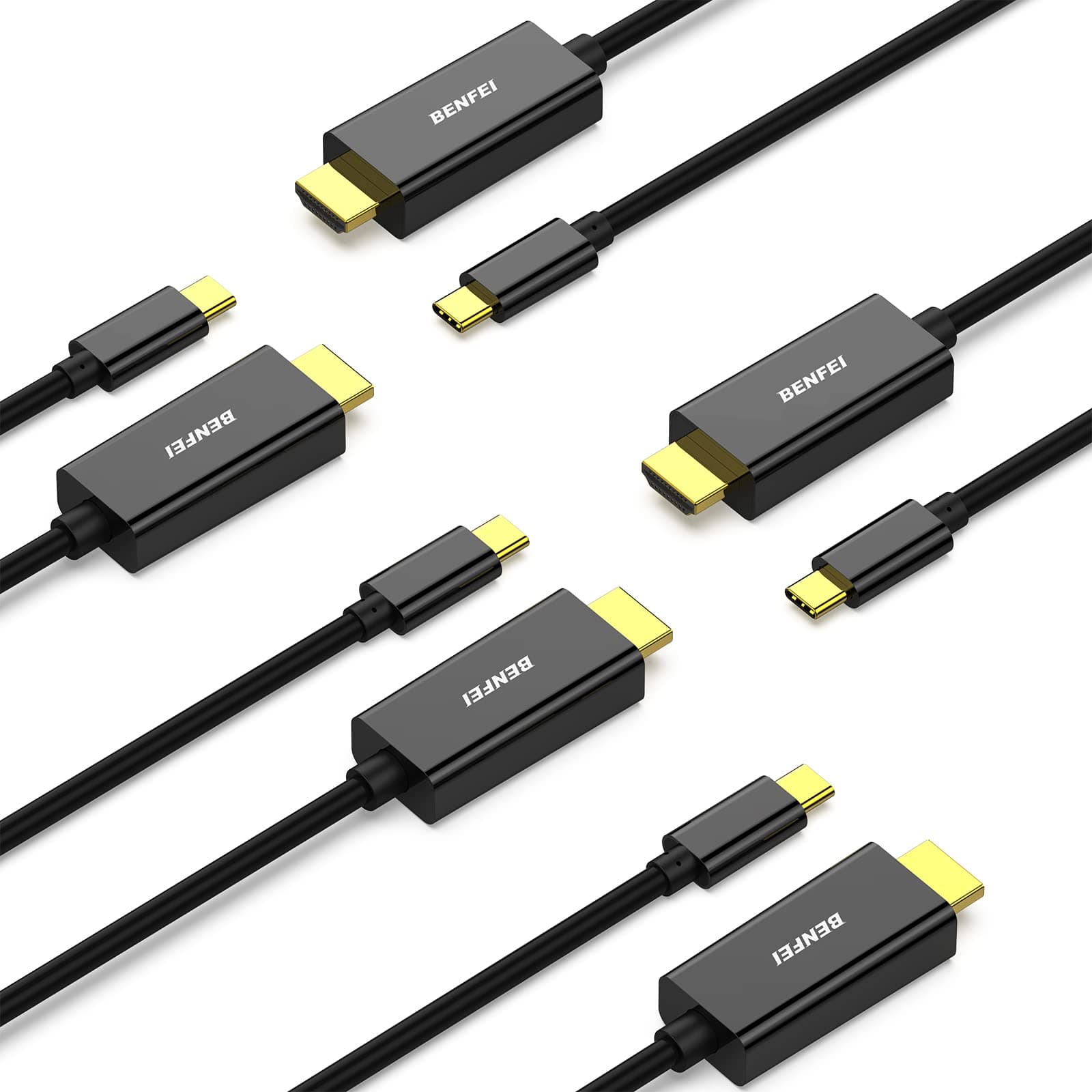 BENFEI USB C auf HDMI Kabel 4K 1,8m, 5 Stück Typ C auf HDMI Kabel [kompatibel Thunderbolt 3/4] für iPhone 15 Pro/Max MacBook Pro/Air 2023 iPad Pro iMac S23 XPS 17 usw 1,8 Meter 4K@30Hz 5 Stück Angebot bei HelloDeals