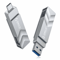 ORICO Dual Drive USB-C & A Stick 256GB, 400 MB/s Lesen,USB Speicherstick | 300 MB/s Schreiben, USB3.2 Speicherstick, Drehbar, Metall Gehäuse, für Smartphone, iPhone 15/16/17, Android, PC, Laptop G102-TLC-400MB/s 256GB Angebot bei HelloDeals