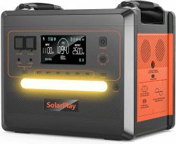 SolarPlay Q2402M Tragbare Powerstation (5000 Peak), Solar Generator mit 2304Wh LiFePO4 Akku, mit 2* 2500WAC-Ausgange,Backup,Off-grid,Van Life,2500W Power Station für Camping,Wohnmobil & Stromausfälle 2500W-1 Angebot bei HelloDeals