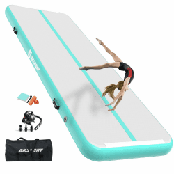 AKSPORT Air Matte Track Tumbling Matte,3/4/5/6m Aufblasbar Gymnastikmatte Turnmatte Tumbling Matten 10/20cm hoch mit Luftpumpe für Zuhause/Taumel/Turnhalle/Ausbildung/Cheerleading 300x100x10cm Mintgrün Angebot bei HelloDeals