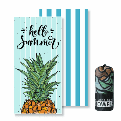 Mikrofaser Strandtuch - 180x100 cm Strandtuch XXL, 250GSM Schnelltrocknendes Badetuch Strand, Hautverträglich Beach Towel für Strand, Ausgestattet mit Aufbewahrungstasche(Ananas) Angebot bei HelloDeals