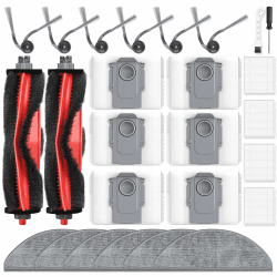26 Stück Zubehör für Roborock Q7 L5+ / L5, Q7 M5+ / M5 Staubsauger | Ersatzteil mit 2 Hauptbürste 6 Staubbeutel 6 Wischtücher 6 Seitenbürsten 4 Filter 1 Reinigungsbürste 1 Schraubendreher Zubehör für Q7 L50+ / M5+ Angebot bei HelloDeals
