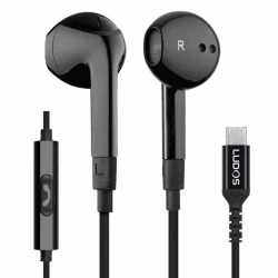 LUDOS FEROX USB C Kopfhörer, 5 Jahre Garantie für iPhone 17 16 15 Pro Max Plus Air Samsung Galaxy S24 S23 Ultra S22 S21 FE S20 A53 A54, USB Typ C Ohrhörer mit Mikrofon In-Ear mit Kabel für iPad Pro Schwarz USB-C Angebot bei HelloDeals