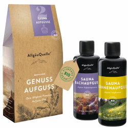 AllgäuQuelle® Saunaaufguss Set Bio Sauna Zubehör 2x100ml Sauna Aufgussmittel 100 ml (2er Pack) Angebot bei HelloDeals