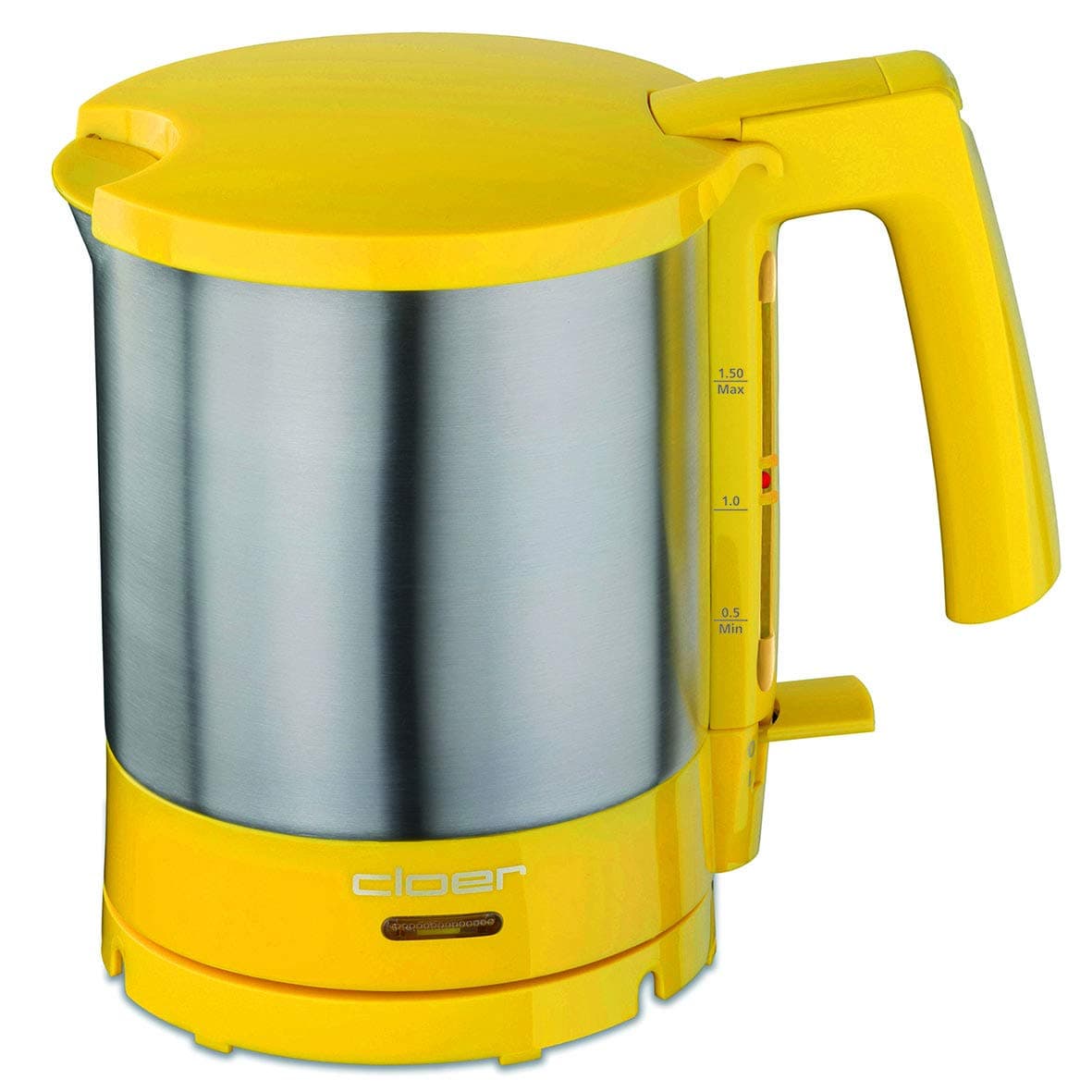 cloer 4717-2 Wasserkocher, 2000 W, Trockengeh- und Überhitzungsschutz, innen liegende Füllmengenmarkierung, Gelb, Edelstahl, 1.5 liters Angebot bei HelloDeals