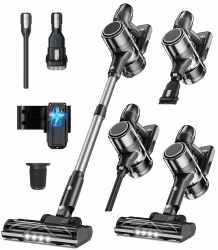 Akku Staubsauger Kabellos Akkustaubsauger Akkusauger - Kabelloser Stabstaubsauger Elektrische Sauger Kehrbesen mit Ladestation Cordless Vacuum Cleaner Für Tierhaare Teppich Beutellos Stielstaubsauger Dark Grau Angebot bei HelloDeals