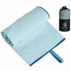 AQUASTIC Havlu Handtuch Größe XL Schnelltrocknendes Fitness Handtuch für aktive Menschen 110 x 175 cm Leicht und kompakt Aus 88% Polyester und 12% Polyamid Ideal für Schwimmbad Strand Blau Blau X-Large Angebot bei HelloDeals