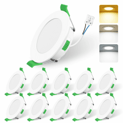 ALUSSO 10 Stück LED Einbaustrahler dimmbar,Ø68-78mm 3CCT IP44 Deckenspots | AC 220-240V,Dimmbar 10-100%,3000K/4000K/6500K Led Spots für Badezimmer Küche,Weiß 230v Weiß 10 Stück Ø68-78mm Lochmass Angebot bei HelloDeals