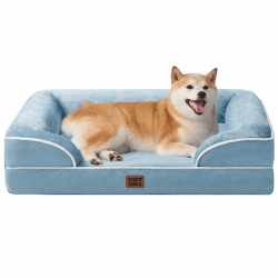 EHEYCIGA Orthopädisches Hundebett Kleine Hunde, 89x56cm, Hellblau | Orthopädischer Eierkistenschaum, Waschbarer und Wasserdichte Bezug, Rutschfester Boden, Reversibles Design, Atmungsaktiv L 89 x B 56 x H 17 cm Hellblau Angebot bei HelloDeals