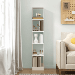 Hzuaneri 5-stöckiges Bücherregal Würfelregal, 24 x 30 x 153,2 cm, Weiß | Bücherschrank, offenes Regal aus Holz, Aufbewahrung & Präsentation, für Wohnzimmer Home Office Schlafzimmer, BC09503X Weiß 24 x 30 x 153,2 cm Angebot bei HelloDeals