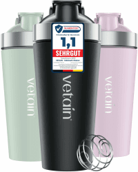 VETAIN Edelstahl Shaker Proteinshake - 100% Auslaufsicher - 700ml | Premium Edelstahl Shaker mit Mixball - Robust & langlebig - Leicht zu reinigen - BPA frei - Ideal für Fitness, Gym - Schwarz Angebot bei HelloDeals