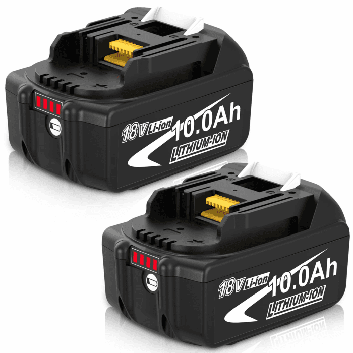 2 Stück 10.0Ah Ersatzakku für Makita Akku 18V 10Ah | BL1860B BL1850B BL1890 BL1840B BL1830B BL1820B Kompatibel mit Werkzeugen der 18-V-LXT-Serie mit LED-Anzeige Schwarz-2P Angebot bei HelloDeals
