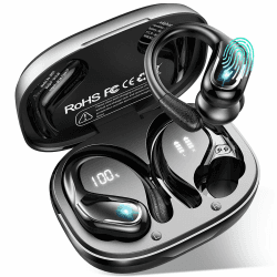 Bluetooth Kopfhörer Sport mit App, 75Std Kopfhörer Kabellos Bluetooth 5.4 | 2026 HiFi Stereo Bass, ENC Noise Cancelling Headphone, IPX8 Wasserdicht Earbud, USB-C in-Ear Ohrhörer Joggen Gym Android iOS APP-Schwarz PRO Angebot bei HelloDeals