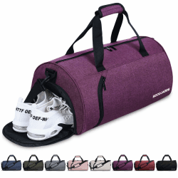 BECOJADDE Sporttaschen für Damen und Herren, 35L Reisetasche Duffel Bag Übernachtungstasche mit Schuhfach & Nassfach, wasserdichte Handgepäcktasche für Sport, Fitnessstudio, Schwimmen, Lila 35L Lila Angebot bei HelloDeals