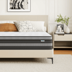 90x200 cm Matratze, 30cm höhe, H3 Taschenfederkernmatratze, Gel Memory Foam Hybrid, Taschenfederkern, Atmungsaktiv, Mittelfest, Druckentlastung, Federkernmatratzen Öko-Tex Zertifiziert 90x200cm, H3 30cm Hoch-grau Angebot bei HelloDeals