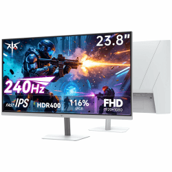 KTC 24 Zoll Gaming Monitor, FHD 1920×1080, 240 Hz, Fast IPS, 1 ms MPRT, HDR400, Adaptive Sync, 400 cd/m², 116% sRGB, 92% DCI-P3, ΔE<2, Hardware-Blaulichtfilter, VESA 100×100 mm, Weiß, H24F7 white 24 inch Angebot bei HelloDeals