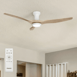 Ensenior Deckenventilator mit Beleuchtung 126cm, Leiser DC-Motor, 6 Geschwindigkeiten & 3 Lichtfarben, Deckenlampe mit Ventilator Fernbedienung für Schlafzimmer Wohnzimmer - Holzoptik Holz 126CM Angebot bei HelloDeals