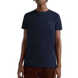 Tommy Hilfiger Herren T-Shirt Kurzarm Core Stretch Slim Fit L Blau Angebot bei HelloDeals