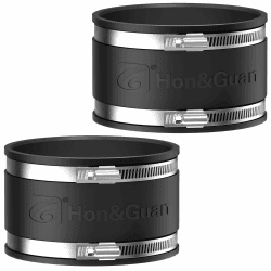 Hon&Guan Flexible Gummimuffe 100mm Gummikupplung mit Zwei Edelstahlschellen, Geräuschmindernde Manschette Geruchlos, Rohrverbinder für Rohrventilator, Kohlefilter, Starres Rohr, Stahlrohr, 2Stück ø100mm*2 Angebot bei HelloDeals