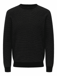 Only & Sons Male Strickpullover ONSMORGAN Pullover | Knitted Pullover L Schwarz Angebot bei HelloDeals