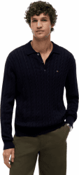Tommy Hilfiger Classic Cotton Cable LS Polo XXL Blue (Desert Sky) Angebot bei HelloDeals