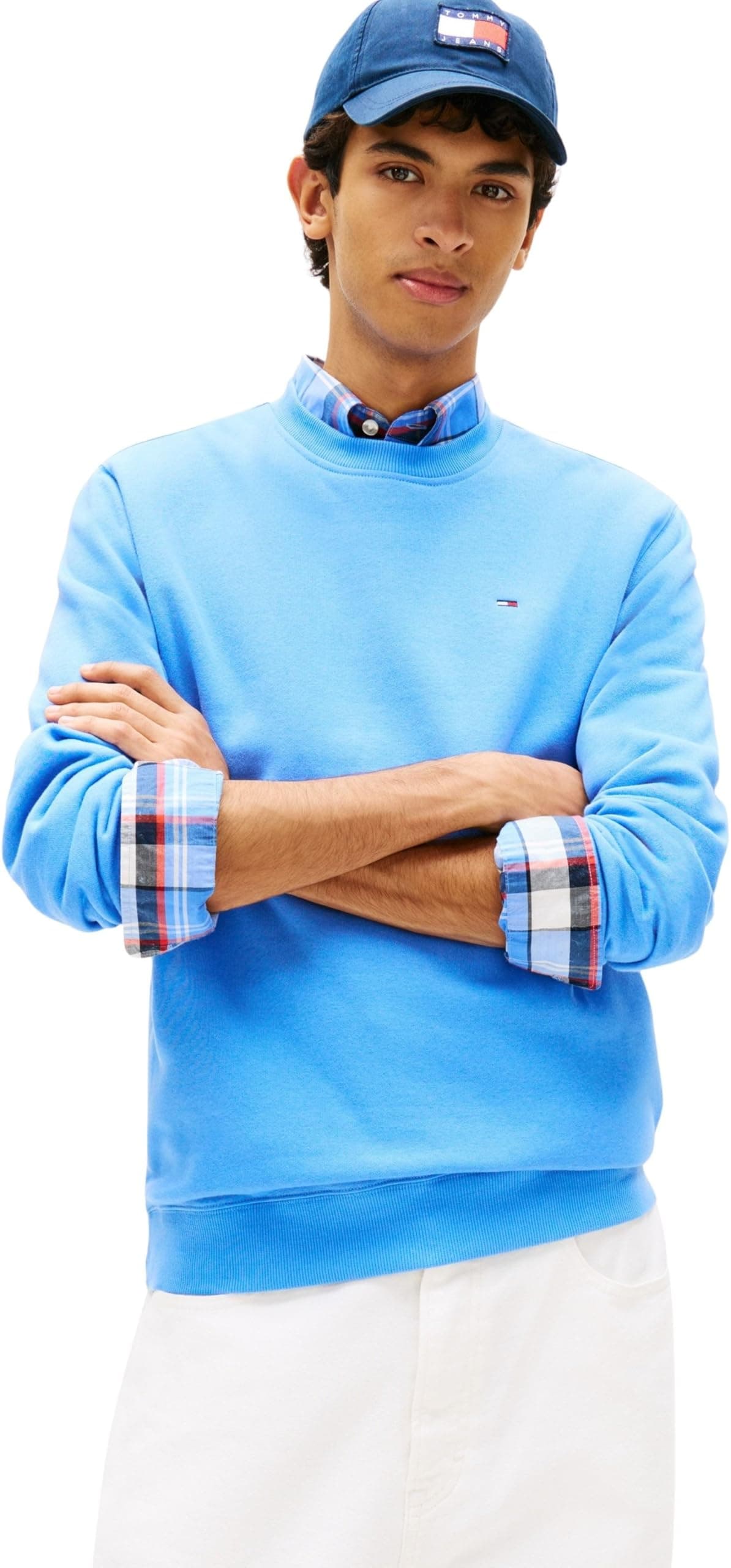 Tommy Jeans Herren Sweatshirt Regular Fit Flag Fleece Rundhalsausschnitt XXL Blue (Blue Twilight) Angebot bei HelloDeals