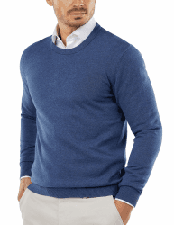 COOFANDY Herren Pullover mit Rundhalsausschnitt Strickpullover Business Feinstrick Winterpullover Männer M Navy Blau Angebot bei HelloDeals