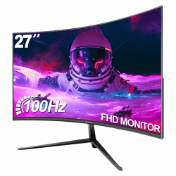 CRUA 27" Curved Monitor, Full HD (1920x1080P) VA Panel 1800R 100Hz 120% sRGB Professioneller Computermonitor, 3-seitig Rahmenlos, flimmerfrei, Blaulichtfilter, für Büro und Gaming (VGA, HDMI) 27 Zoll Angebot bei HelloDeals