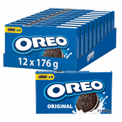 OREO Original Schokoladenkekse mit Vanillecreme, 12 x 176 g | Knuspriger Schokoladenkeks mit köstlicher Vanillecreme, ideal zum Teilen und Snacken 2.11 kg (1er Pack) Angebot bei HelloDeals