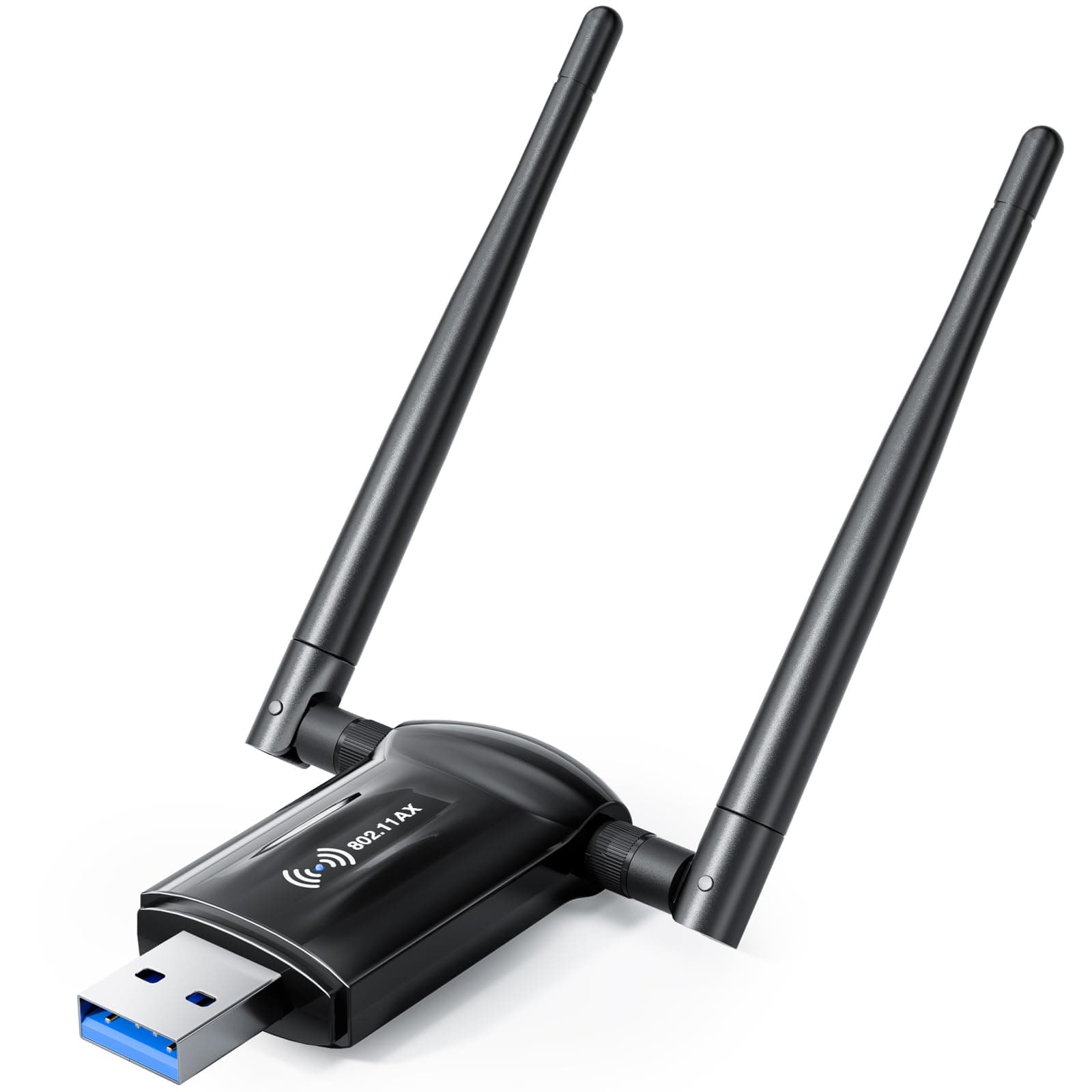 USB WLAN Stick Adapter für PC - Nineplus AX1800, Dualband 5GHz/2,4GHz WiFi 6 Stick mit WLAN Antennes, integrierter Treiber, USB 3.0 WiFi Dongle Adapter PC kompatibel mit Windows 11/10 Angebot bei HelloDeals