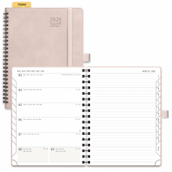 POPRUN Kalender 2026 2027 Spiralbuch mit Softcover ca.A5(21,8 x 16,4cm) | 17-Monate-Terminplaner,(Aug.2026-Dez.2027),Wochenplaner 2026 2027,1 Woche 1 Seite,Terminplaner(Rosa) Rosa Mittel(16.4 x 21.8cm) Angebot bei HelloDeals