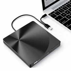 varkda Externes CD DVD Laufwerk USB 3.0 & USB-C Brenner für Laptop PC Mac | Tragbar CD DVD +/-RW ROM Brenner Player Optical External DVD Drive für Desktop,MacBook,iMac,Windows 11/10/8/7/XP/Linux/Mac OS Schwarz 2 in 1 Angebot bei HelloDeals
