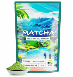 Matcha Pulver Bio - Premium Qualität - Original reines Matcha zum Trinken für Latte, Smoothies und Tee | 100% Natürlich und Laborgeprüft (50 Gramm) Angebot bei HelloDeals