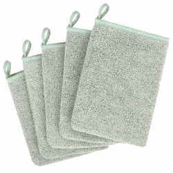 Waschlappen 15x21cm Waschhandschuh Set Weich Saugfähig 5 Stück | Waschhandschuh Bambuskohlefaser Weich Wasseraufnahme Frottee für Gesichtsreinigung & Empfindliche Haut Angebot bei HelloDeals