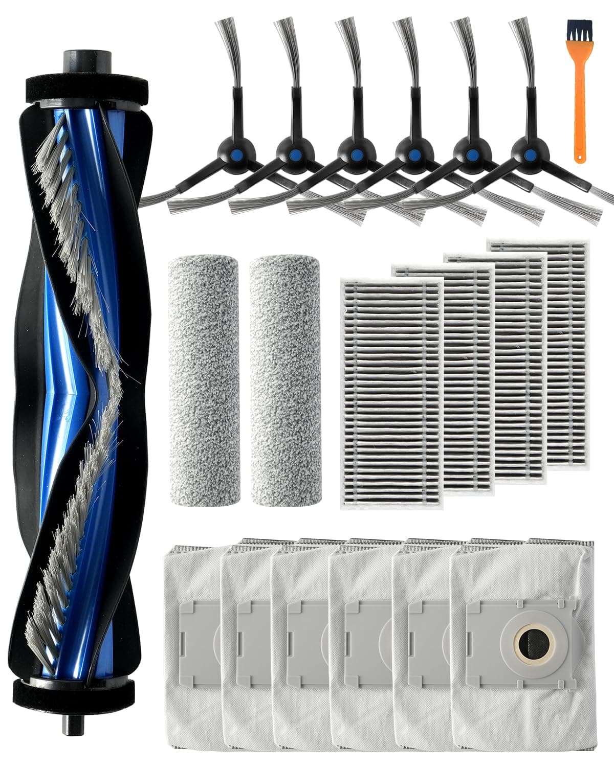 KEEPOW 20 Stück Zubehör Set für ECOVACS DEEBOT X8 PRO Omni / X8 Omni | Ersatzteile mit 1 Hauptrollbürste, 2 Wischwalze, 4 Filter, 6 Staubbeutel, 6 Seitenbürsten, 1 Reinigungsbürste Angebot bei HelloDeals